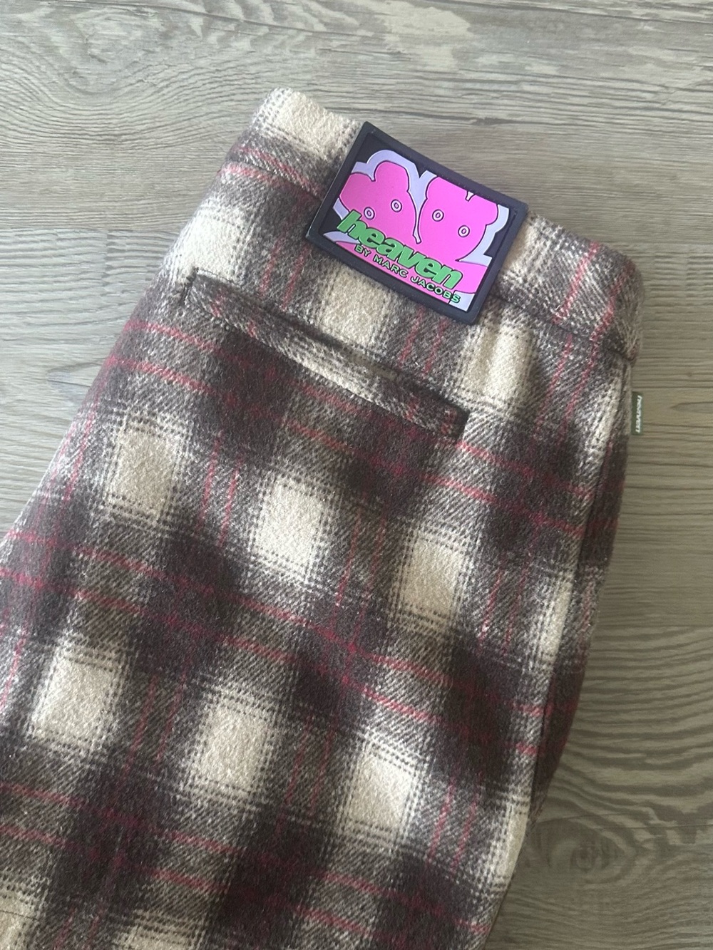 women’s marc jacobs Plaid Straight-Leg Pants in Brown and Cream - Picture 4 of 5